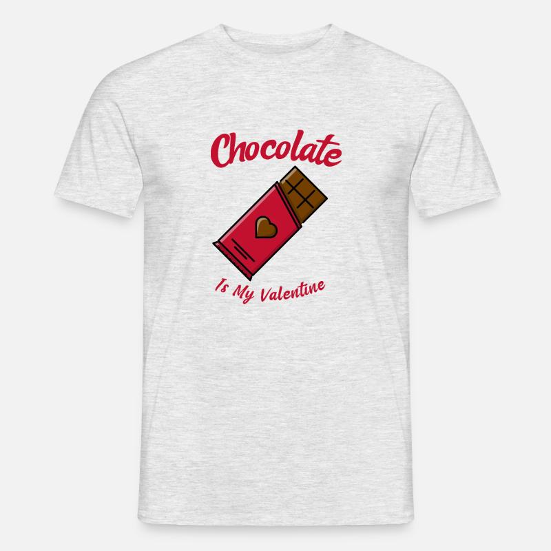Le chocolat, c’est ma Saint-Valentin - T-shirt homme - gris chiné