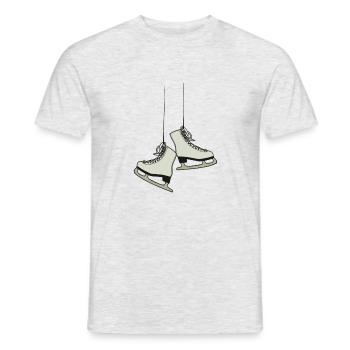 Schlittschuh - Männer T-Shirt - Grau meliert - Vorne - AI Model Male 178 dark (178cm)