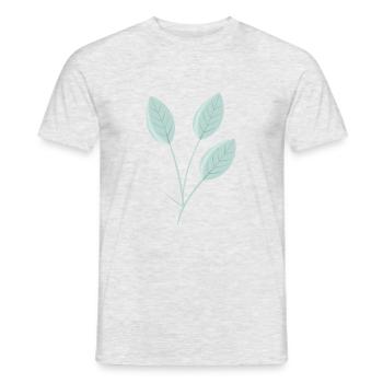 Leaf Leaves Branch Branch - Men's T-Shirt - heather grey - Front - AI Model Male 178 dark (178cm)