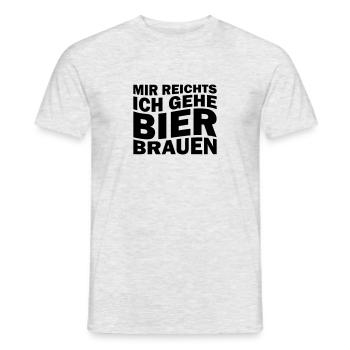 Mir reichts ich gehe Bier brauen - Männer T-Shirt - Grau meliert - Vorne - AI Model Male 178 dark (178cm)