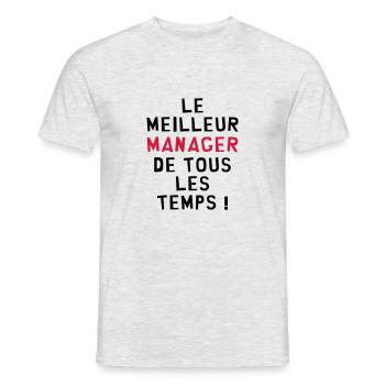 Le meilleur Manager de tous les temps ! - T-shirt homme - gris chiné - Devant - AI Model Male 178 dark (178cm)