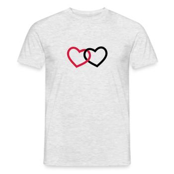 Heart, le cœur, l'amour, la Saint-Valentin, Saint - T-shirt homme - gris chiné - Devant - AI Model Male 178 dark (178cm)