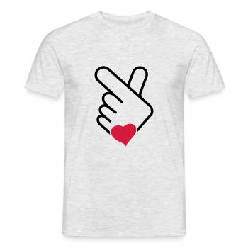 Korea v finger, wave or Korean hand. k-pop - Men's T-Shirt - heather grey - Front - AI Model Male 178 dark (178cm)
