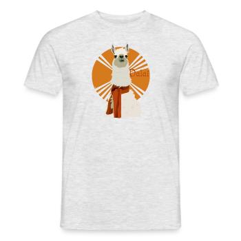LLama DALAI - Men's T-Shirt - heather grey - Front - AI Model Male 178 dark (178cm)