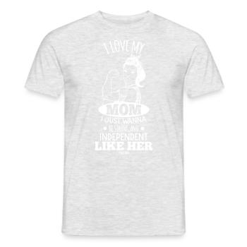 Maman Enfant Fils Fille Cadeau - T-shirt homme - gris chiné - Devant - AI Model Male 178 dark (178cm)