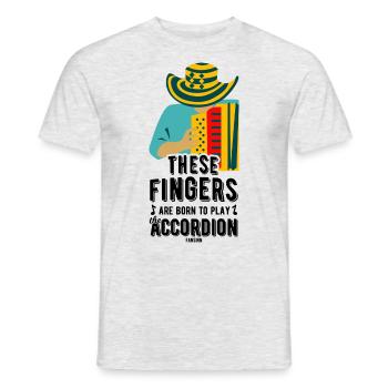 Born To Play The Accordeon - Men's T-Shirt - heather grey - Front - AI Model Male 178 dark (178cm)