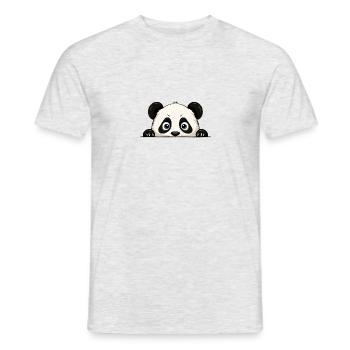 Panda Peeking Cute Adorable Funny Animal Cartoon - Men's T-Shirt - heather grey - Front - AI Model Male 178 dark (178cm)