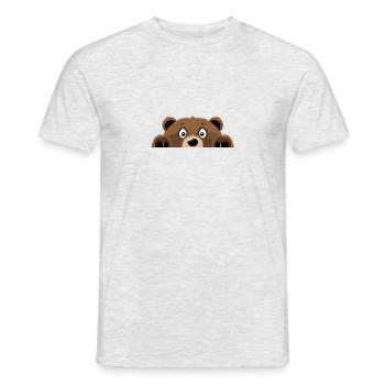 Bear Peeking Cute Adorable Funny Animal Cartoon - Men's T-Shirt - heather grey - Front - AI Model Male 178 dark (178cm)
