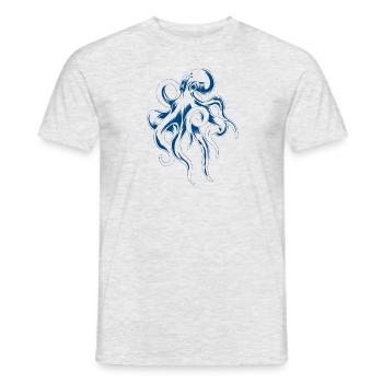 La pieuvre la plus profonde de la mer sombre - T-shirt homme - gris chiné - Devant - AI Model Male 178 dark (178cm)