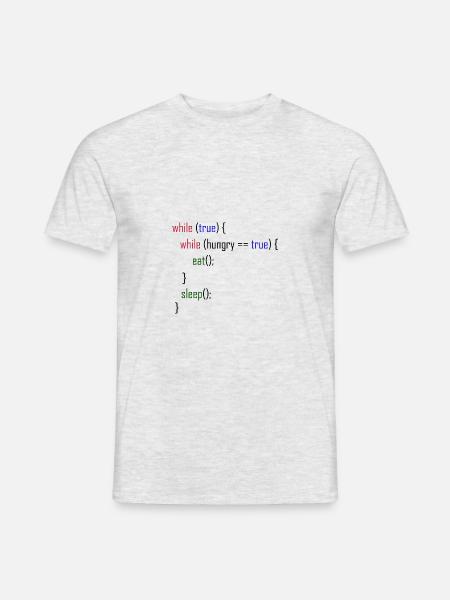 Eat - Sleep - Repeat Code Shirt - Männer T-Shirt - Grau meliert