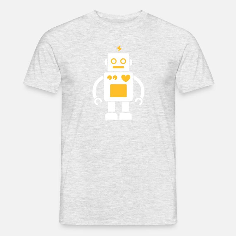 Roboter / Robot #2_2c - Männer T-Shirt - Grau meliert
