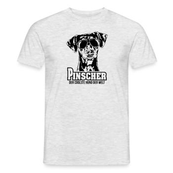 Deutscher PINSCHER coolster Hund Hundespruch Hunde - Männer T-Shirt - Grau meliert - Vorne - AI Model Male 178 dark (178cm)