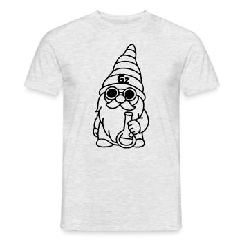 Cooler Zwerg/Wichtel mit Sonnenbrille und Bong - Männer T-Shirt - Grau meliert - Vorne - AI Model Male 178 dark (178cm)