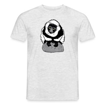 Vari noir et blanc (Lémurien) - T-shirt homme - gris chiné - Devant - AI Model Male 178 dark (178cm)