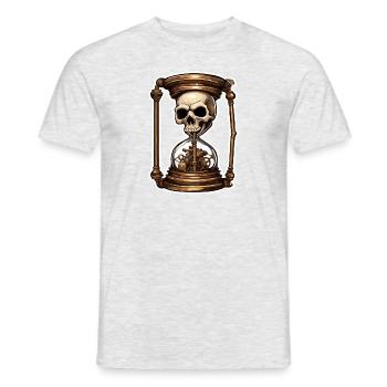 Sanduhr / Zeitmesser / Antik /Sandkörner / Ablauf - Männer T-Shirt - Grau meliert - Vorne - AI Model Male 178 dark (178cm)