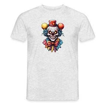 Clown d’horreur / Cirque / Drôle / Spectacle / Halloween - T-shirt homme - gris chiné - Devant - AI Model Male 178 dark (178cm)