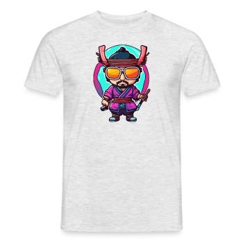 Samurai / Japanisch / Harakiri / Katana / Mann - Männer T-Shirt - Grau meliert - Vorne - AI Model Male 178 dark (178cm)