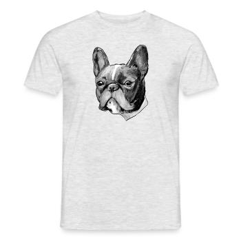 Französische Bulldogge von Fehli Felicitas - Männer T-Shirt - Grau meliert - Vorne - AI Model Male 178 dark (178cm)