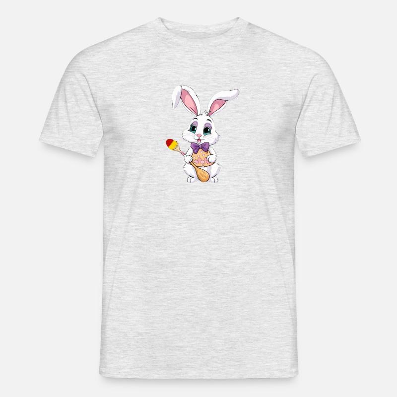 Easter bunny with Easter eggs - Men's T-shirt - heather grey