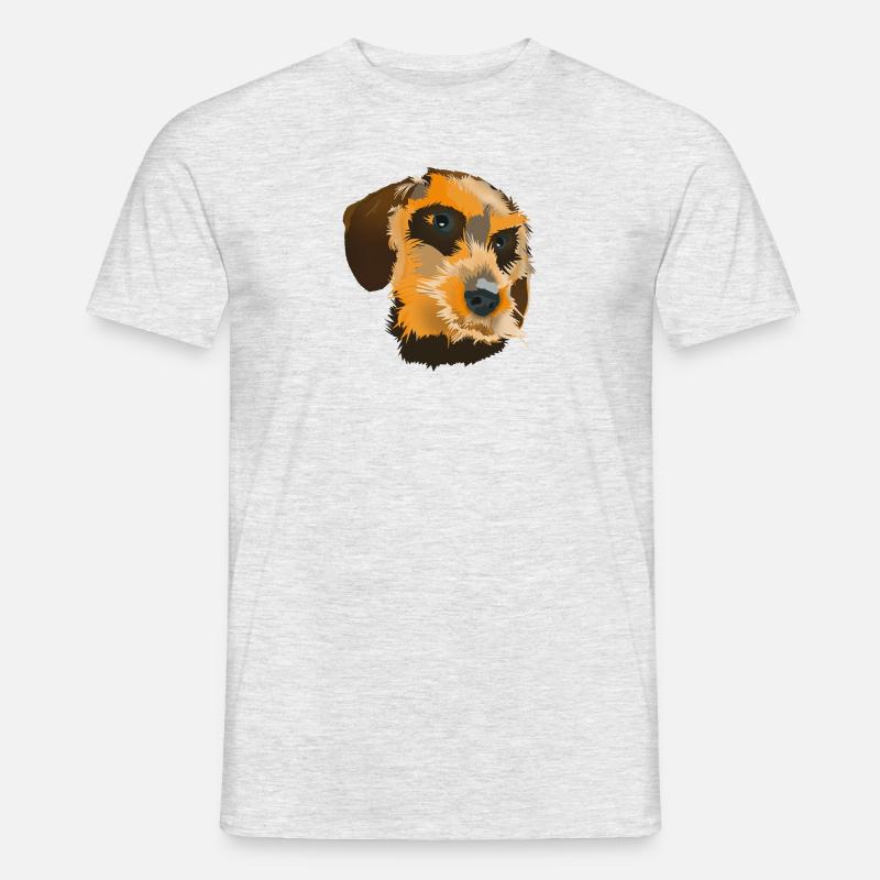 Dackel - Männer T-Shirt - Grau meliert