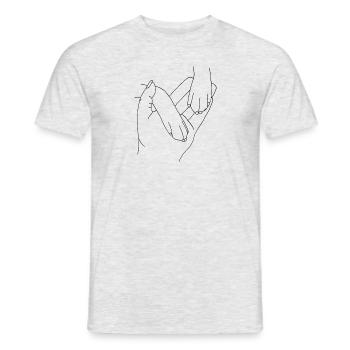 Hand mit Pfote - Männer T-Shirt - Grau meliert - Vorne - AI Model Male 178 dark (178cm)