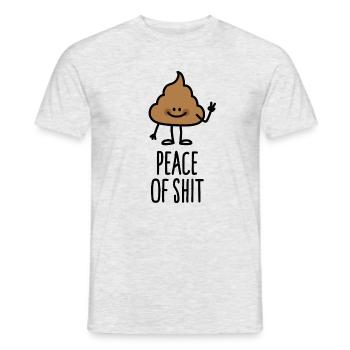 Peace of shit - Piece of shit pun shit - Men's T-Shirt - heather grey - Front - AI Model Male 178 dark (178cm)