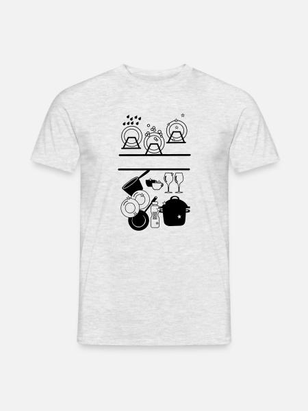 Spülmaschinenlogo mit Platz für den eigenen Namen - Männer T-Shirt - Grau meliert
