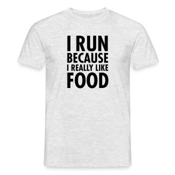 I Run Because I Really Like Food - T-shirt homme - gris chiné - Devant - AI Model Male 178 dark (178cm)