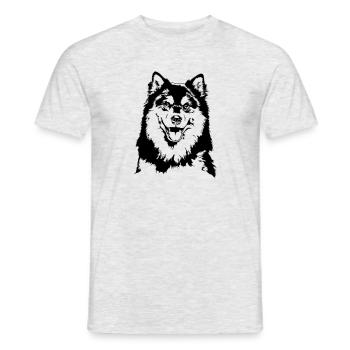 FINNISCHER LAPPHUND Hund Hunde Wilsigns - Männer T-Shirt - Grau meliert - Vorne - AI Model Male 178 dark (178cm)