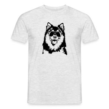 FINNISCHER LAPPHUND cool Sonnenbrille Wilsigns - Männer T-Shirt - Grau meliert - Vorne - AI Model Male 178 dark (178cm)
