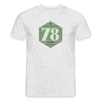 Vignette automobile française année 1978 - T-shirt homme - gris chiné - Devant - AI Model Male 178 dark (178cm)