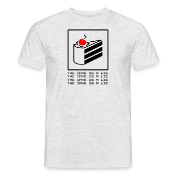 THE CAKE IS A LIE - Männer T-Shirt - Grau meliert - Vorne - AI Model Male 178 dark (178cm)