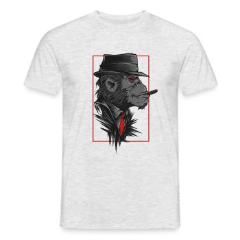 Monkey with hat and collar - Men's T-Shirt - heather grey - Front - AI Model Male 178 dark (178cm)