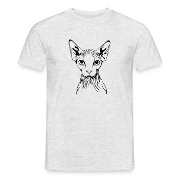 SPHYNX cat portrait cat cat Wilsigns - Men's T-Shirt - heather grey - Front - AI Model Male 178 dark (178cm)