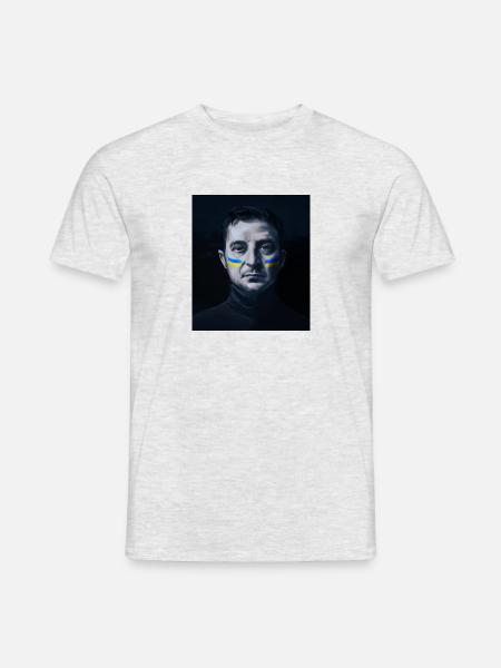 The President Zelensky! Slava Ukraine! - Männer T-Shirt - Grau meliert