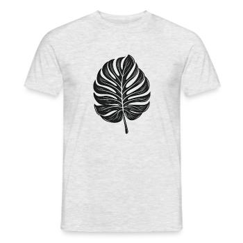 Cool Monstera Leaf, Plants Motif - Men's T-Shirt - heather grey - Front - AI Model Male 178 dark (178cm)
