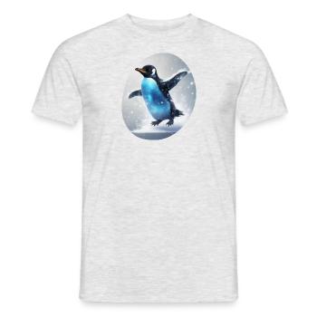 Süßer Pinguin hüpft - Männer T-Shirt - Grau meliert - Vorne - AI Model Male 178 dark (178cm)
