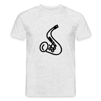 saxophon - Männer T-Shirt - Grau meliert - Vorne - AI Model Male 178 dark (178cm)