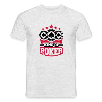 king_of_poker_c2 - T-shirt homme - gris chiné - Devant - AI Model Male 178 dark (178cm)