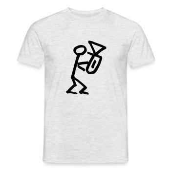 Musikant mit Euphonium / Horn / Bass - Männer T-Shirt - Grau meliert - Vorne - AI Model Male 178 dark (178cm)