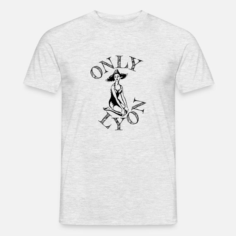Lyon, die wunderschöne: LYON = ONLY. - Männer T-Shirt - Grau meliert
