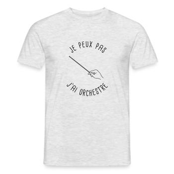 Je peux pas orchestre - T-shirt homme - gris chiné - Devant - AI Model Male 178 dark (178cm)