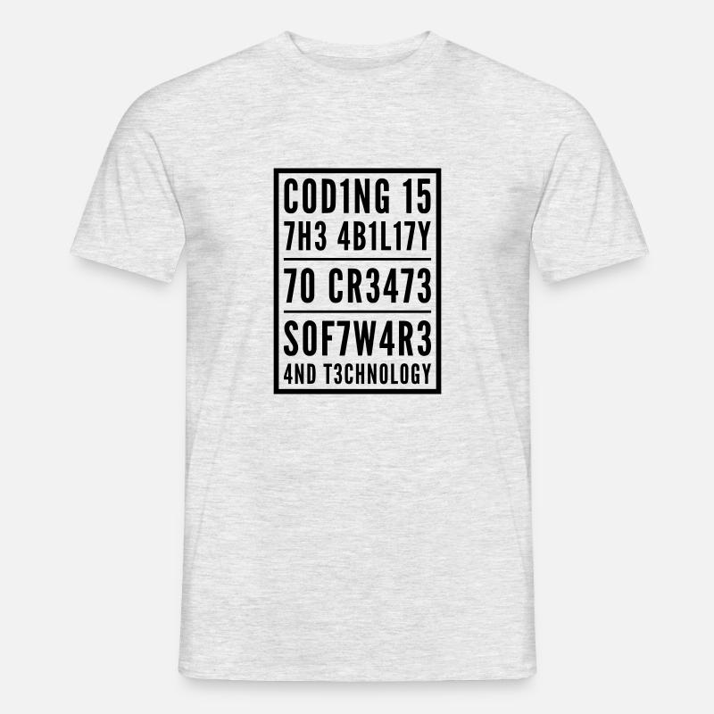 Programming Coden L337 Leetspeak Saying - Men's T-shirt - heather grey