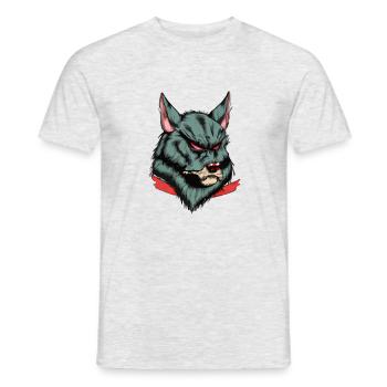 Ace the Furious Wolf - Men's T-Shirt - heather grey - Front - AI Model Male 178 dark (178cm)