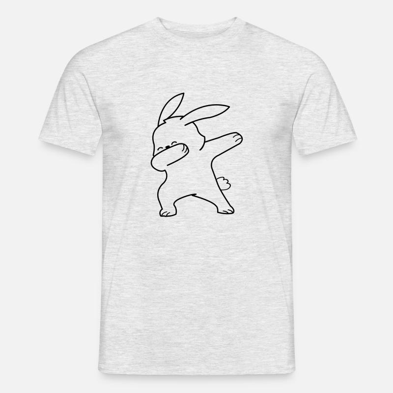 dabbing rabbit - Männer T-Shirt - Grau meliert