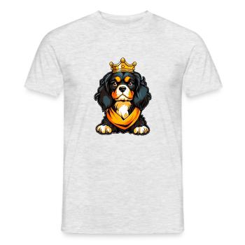 Cavalier King Charles Spaniel 3 - Chiot royal - T-shirt homme - gris chiné - Devant - AI Model Male 178 dark (178cm)