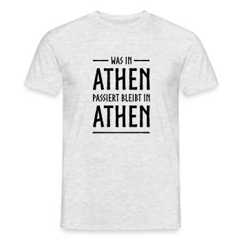 Was in Athen passiert bleibt in Athen - Männer T-Shirt - Grau meliert - Vorne - AI Model Male 178 dark (178cm)