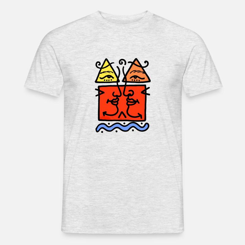 Von Angesicht zu Angesicht - Männer T-Shirt - Grau meliert