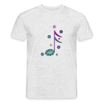 🎭 Double Croche Arlequin, Rythme et Fantaisie ! - T-shirt homme - gris chiné - Devant - AI Model Male 178 dark (178cm)