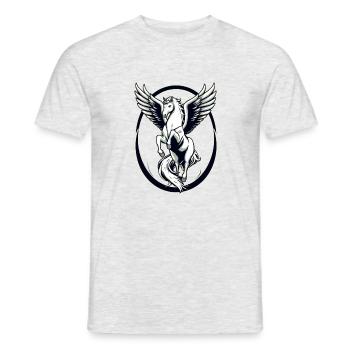 Pégase blanc froid - T-shirt homme - gris chiné - Devant - AI Model Male 178 dark (178cm)